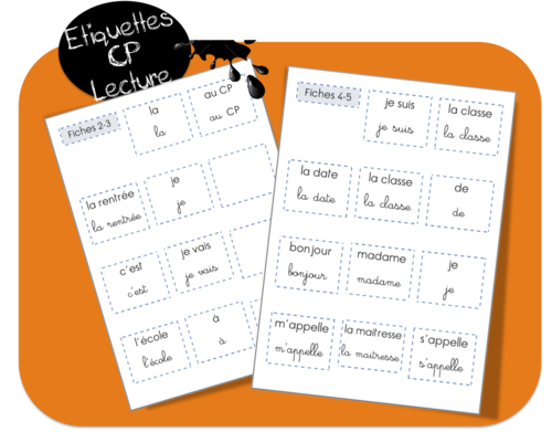 Etiquettes pour les fiches de lecture