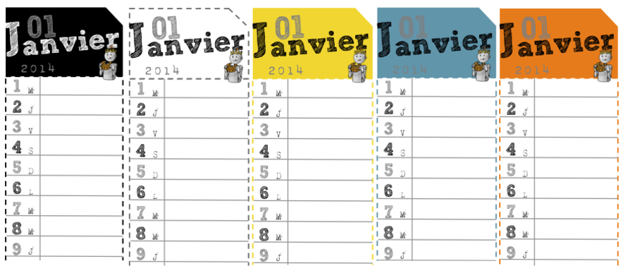 Calendrier perpétuel ou non . Français et Anglais
