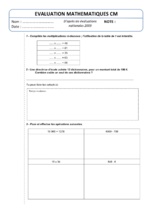 Evaluation CM d'après évaluations nationales 2009