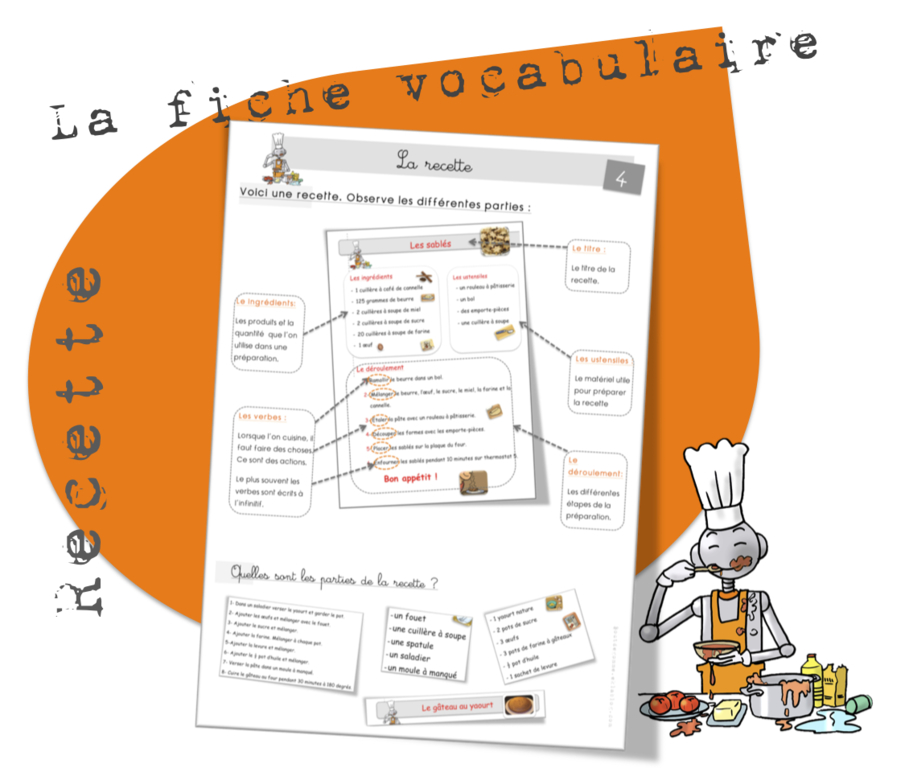 Vocabulaire : la recette