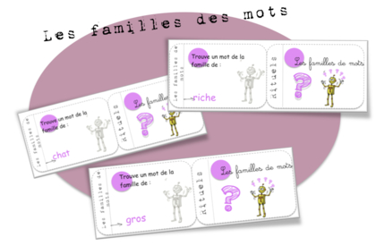 Cartes rituels : les familles de mots