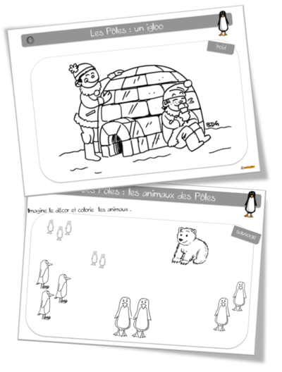 Coloriages : les pôles
