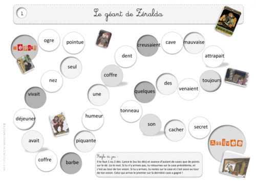 Jeu de l'oie des mots et recherche sur la nature des mots - Zeralda