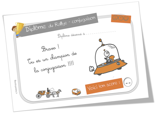 Diplôme du  rallye-conjugaison