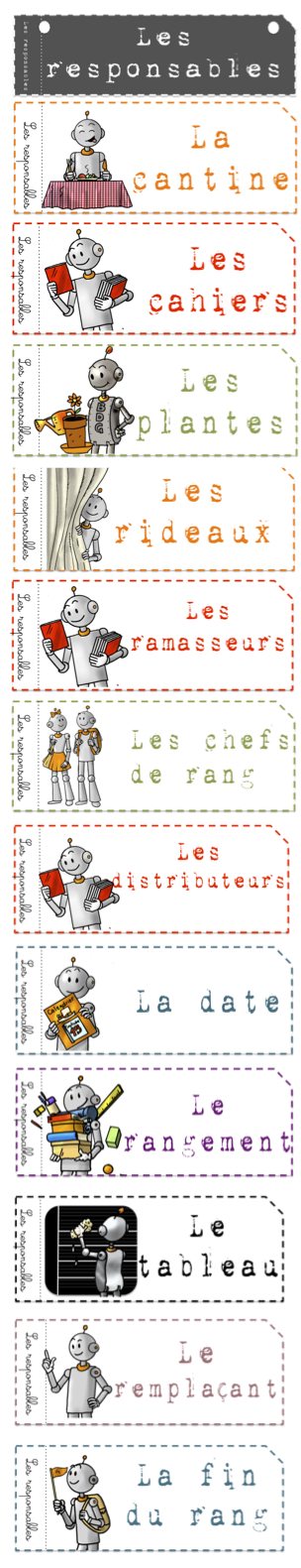 Mon tableau des responsabilités