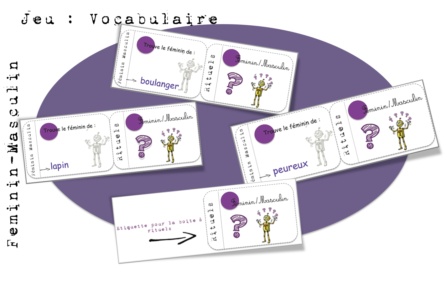 Cartes rituels : Vocabulaire : Masculin-Féminin