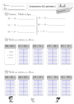 Evaluations CE1 1er semestre