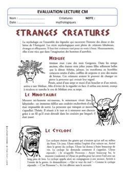 Evaluation Lecture (Créatures Mythologiques)