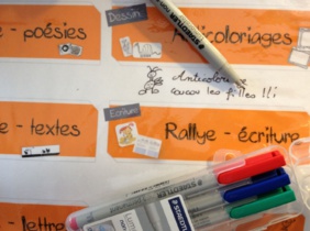 Le feutre effaçable sur feuille plastifiée...