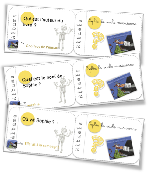 Cartes albums Sophie la vache musicienne G. De Pennart