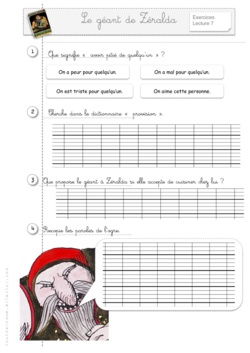 Mise à jour : Le géant de Zéralda : les exercices - CE1