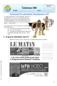 Sciences : Le Calendrier CM