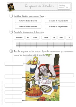 Mise à jour : Le géant de Zéralda : les exercices - CE1